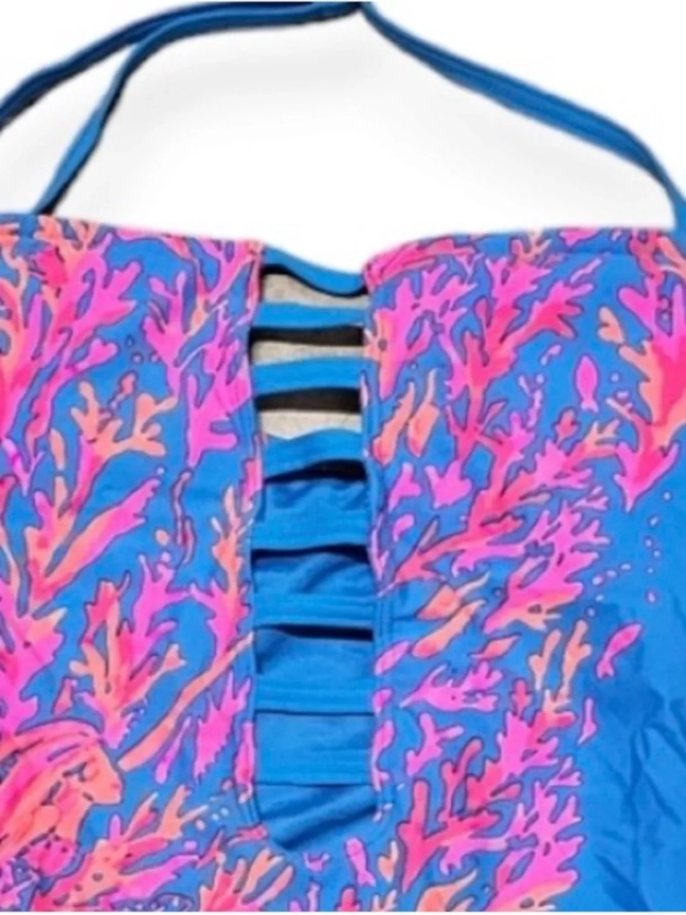 Lilly Pulitzer Teslee One Piece Swimsuit Turquoise Oasis Sz 14
